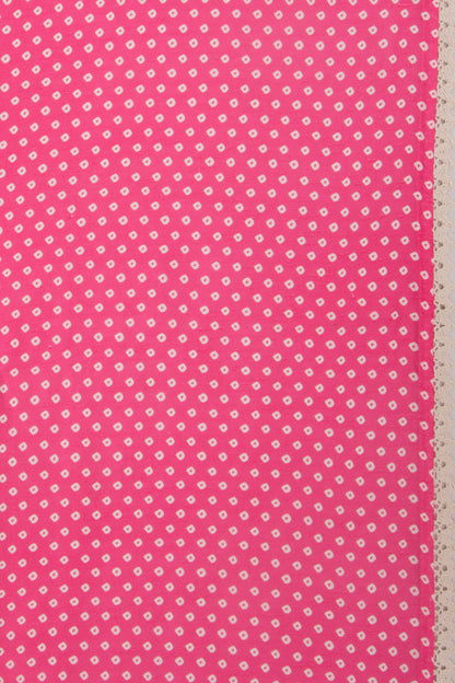 Tussar Printed Pink Saree