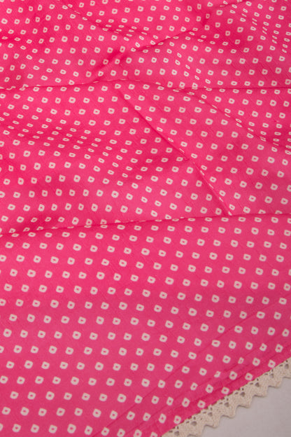 Tussar Printed Pink Saree