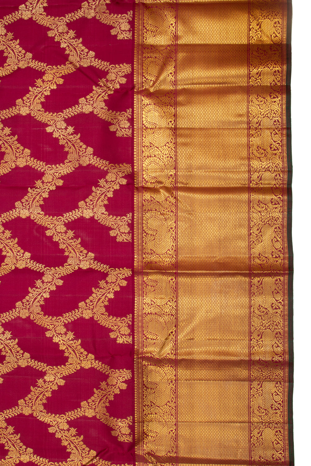 Kanchipuram Silk Jaal Maroon Saree