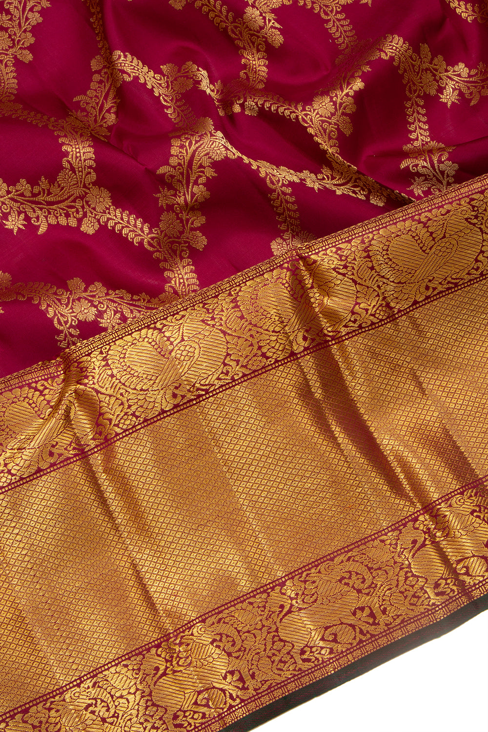 Kanchipuram Silk Jaal Maroon Saree