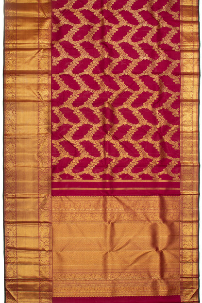 Kanchipuram Silk Jaal Maroon Saree