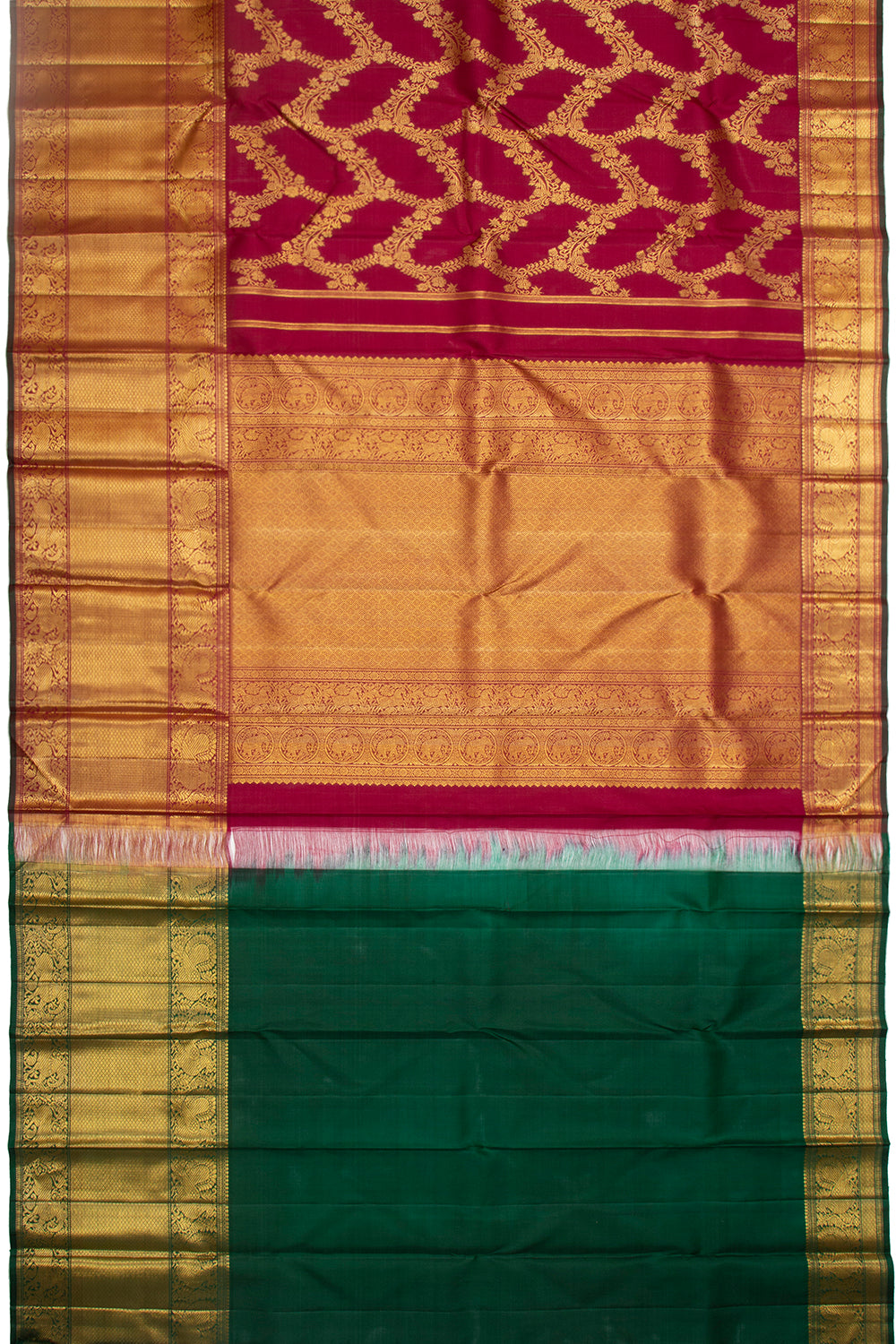 Kanchipuram Silk Jaal Maroon Saree