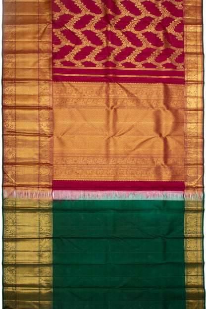 Kanchipuram Silk Jaal Maroon Saree