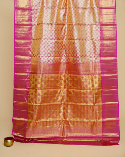 Kanchipuram Silk Tissue Brocade Gold Saree
