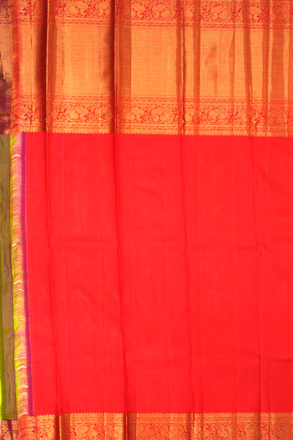 Kanchipuram Silk Brocade Green Saree