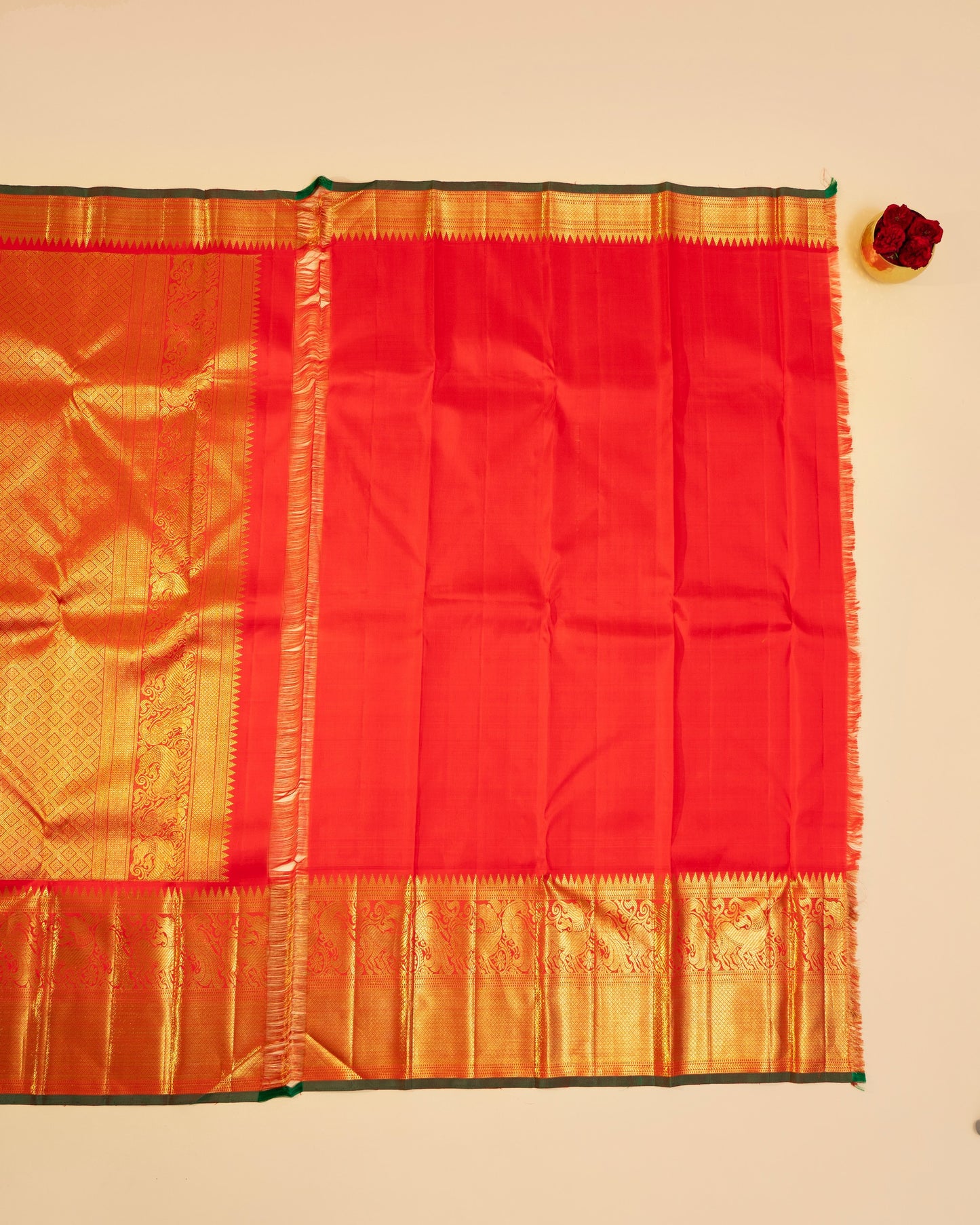 Kanchipuram Silk Brocade Teal Blue Saree