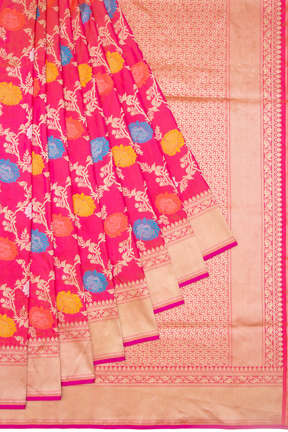 Banarasi Silk Jamdani Jaal Pink Saree
