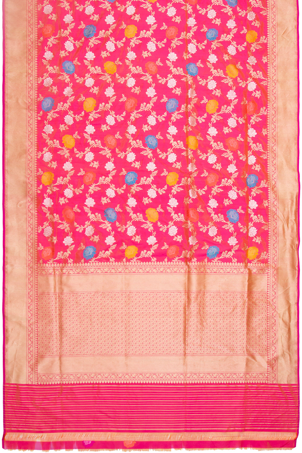 Banarasi Silk Jamdani Jaal Pink Saree
