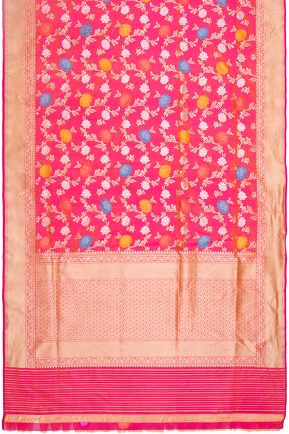 Banarasi Silk Jamdani Jaal Pink Saree