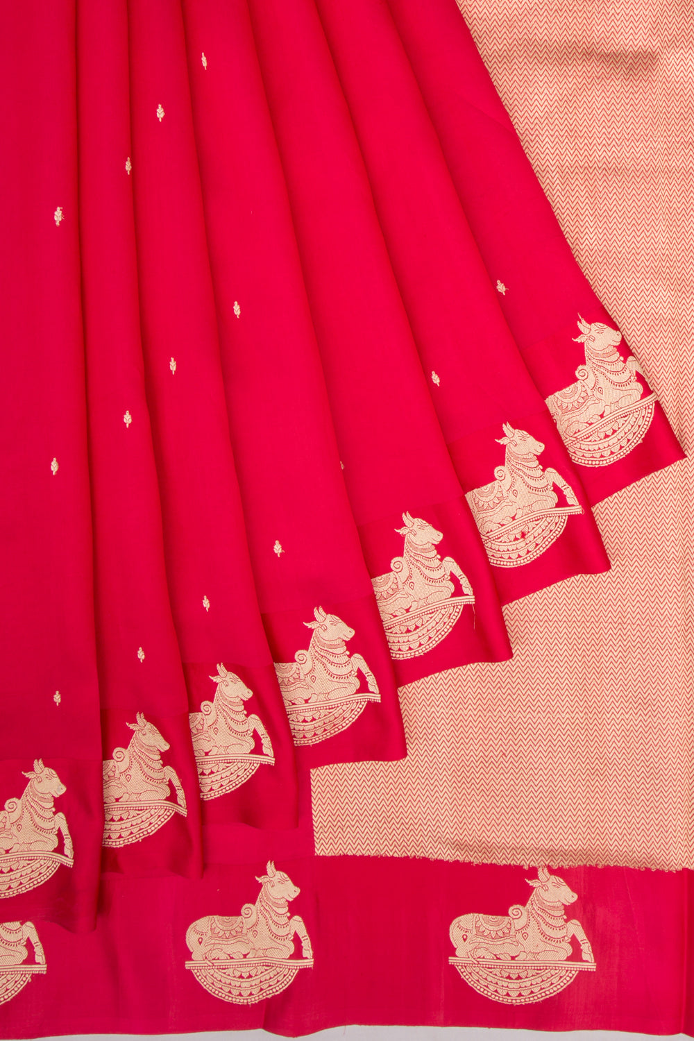 Banarasi Katan Silk Butta Red Saree