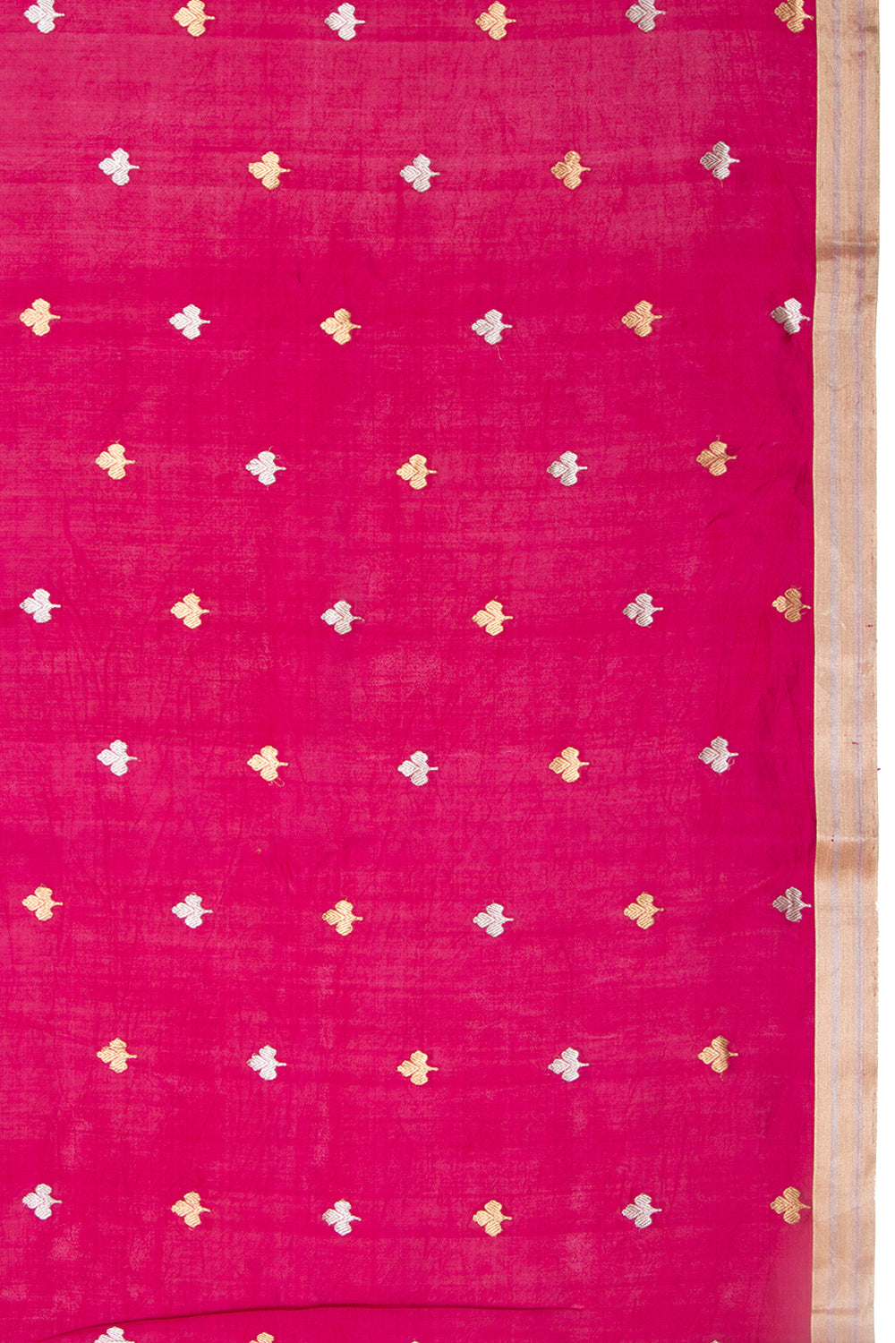 Chanderi Silk Butta Magenta Pink Saree