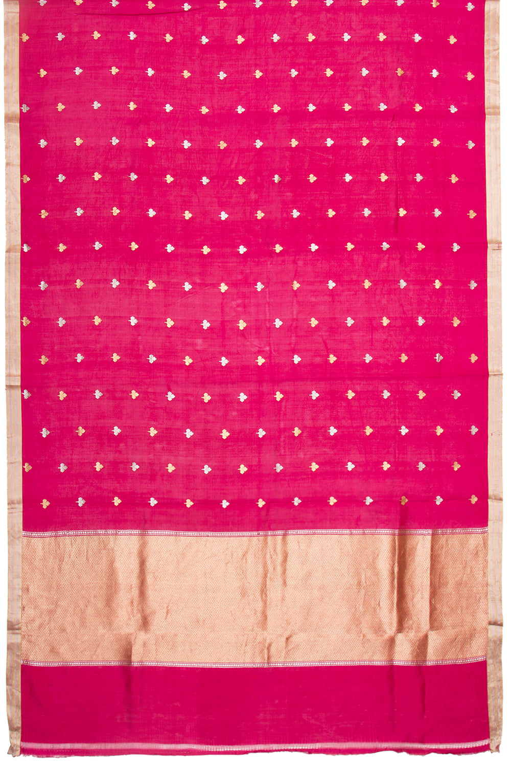 Chanderi Silk Butta Magenta Pink Saree