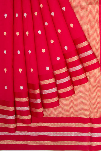 Banarasi Silk Katan Butta Red Saree