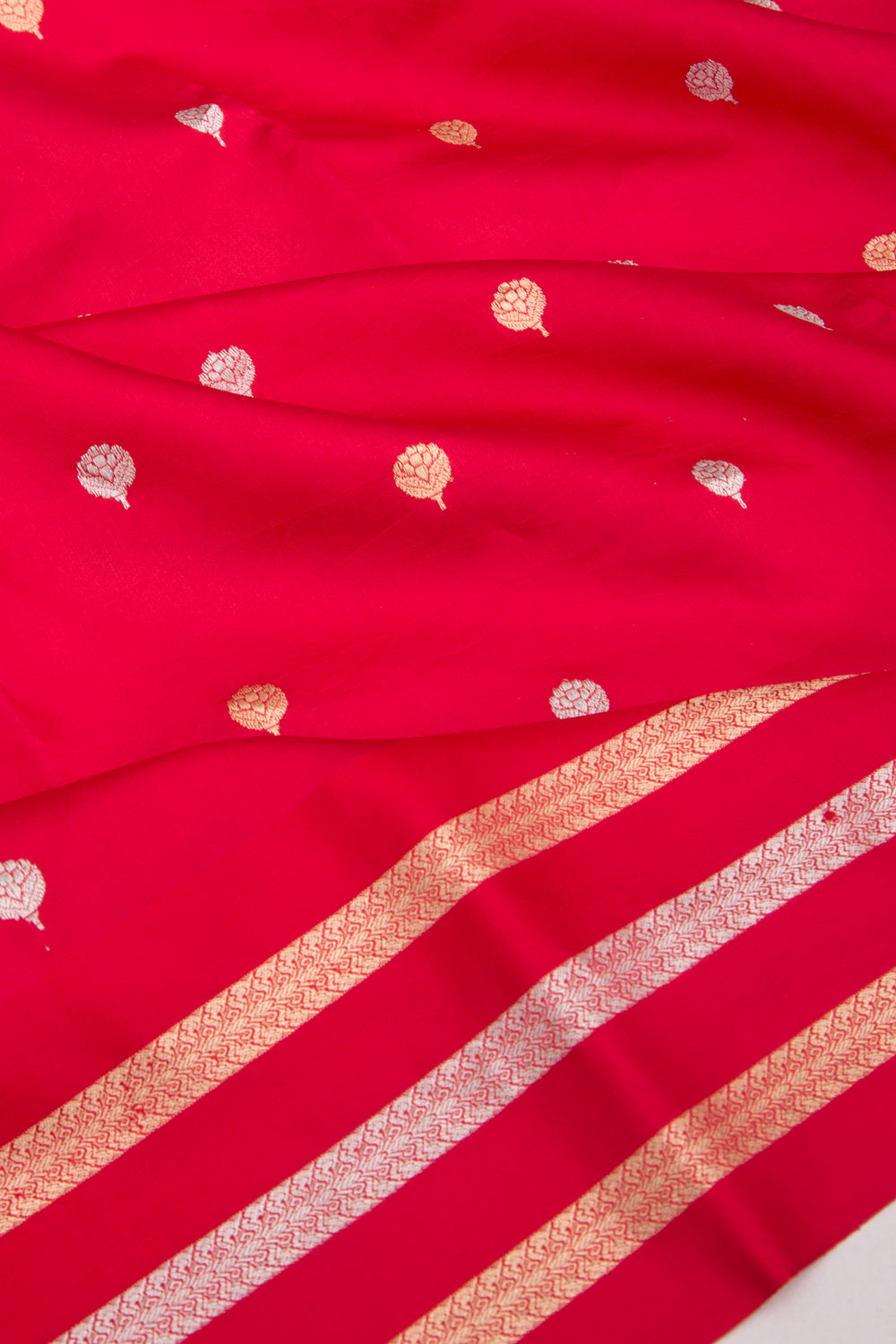 Banarasi Silk Katan Butta Red Saree
