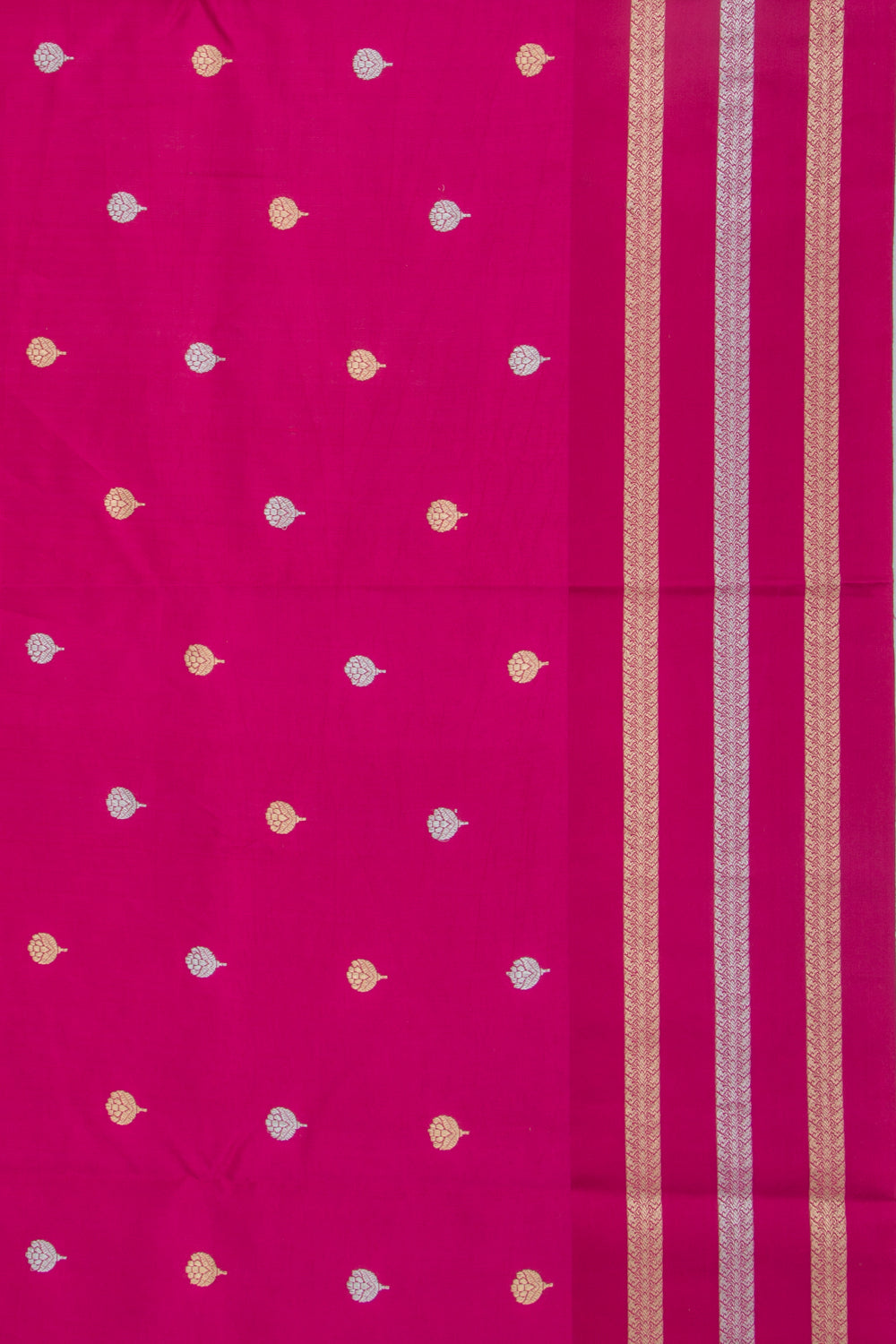 Banarasi Katan Silk Butta Magenta Pink Saree