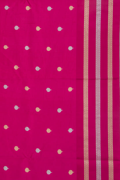 Banarasi Katan Silk Butta Magenta Pink Saree