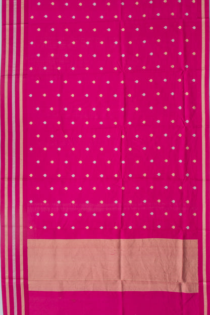 Banarasi Katan Silk Butta Magenta Pink Saree