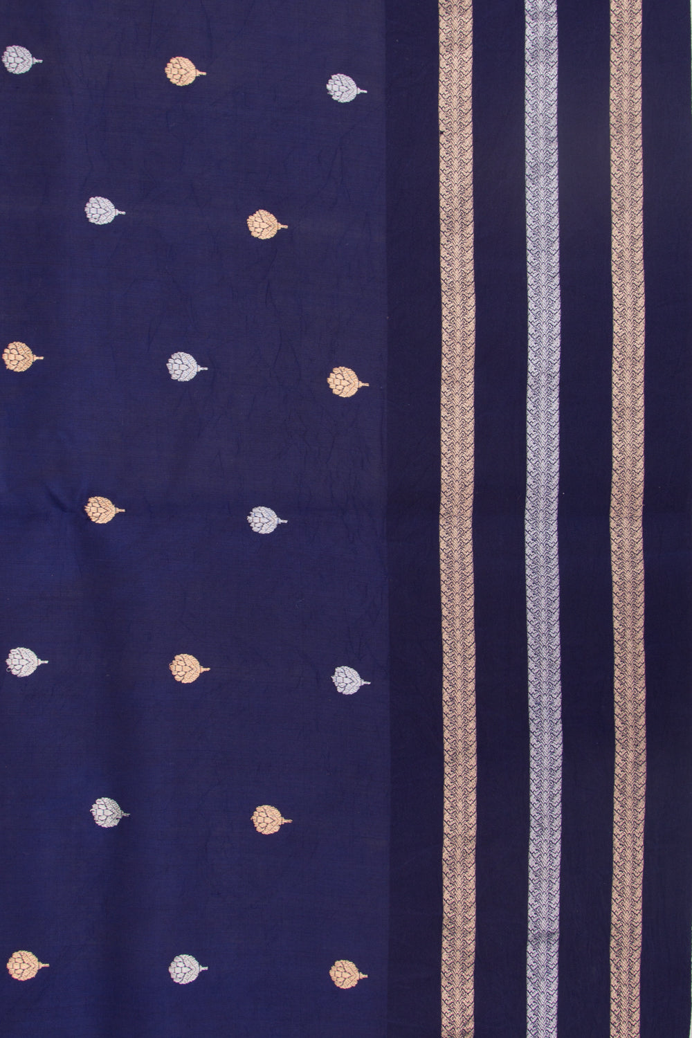 Banarasi Silk Katan Butta Dark Blue Saree