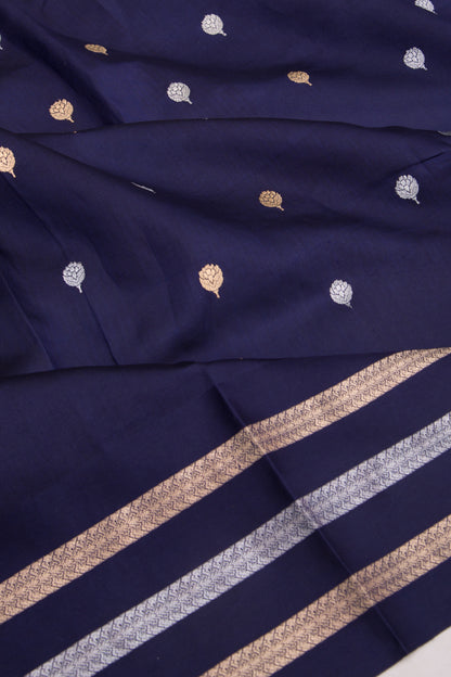 Banarasi Silk Katan Butta Dark Blue Saree