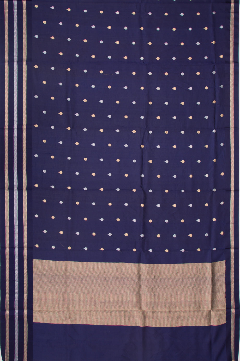 Banarasi Silk Katan Butta Dark Blue Saree