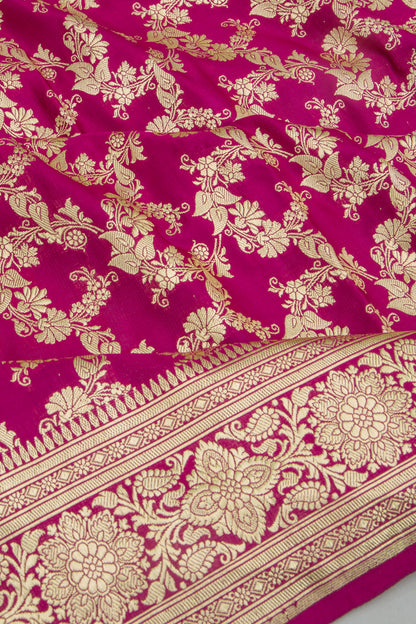 Banarasi Satin Silk Jaal Purple Saree