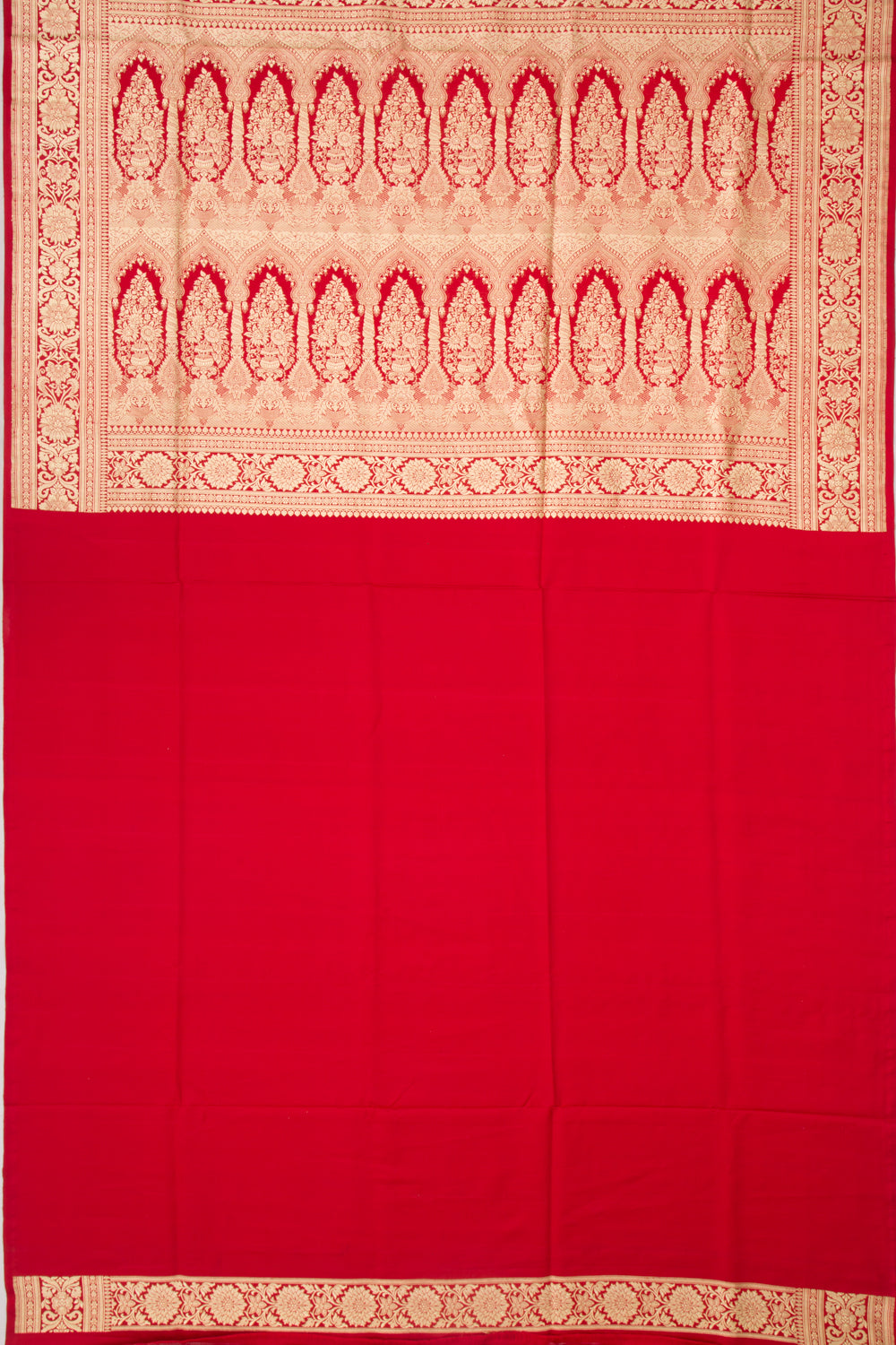 Banarasi Satin Silk Jaal Red Saree