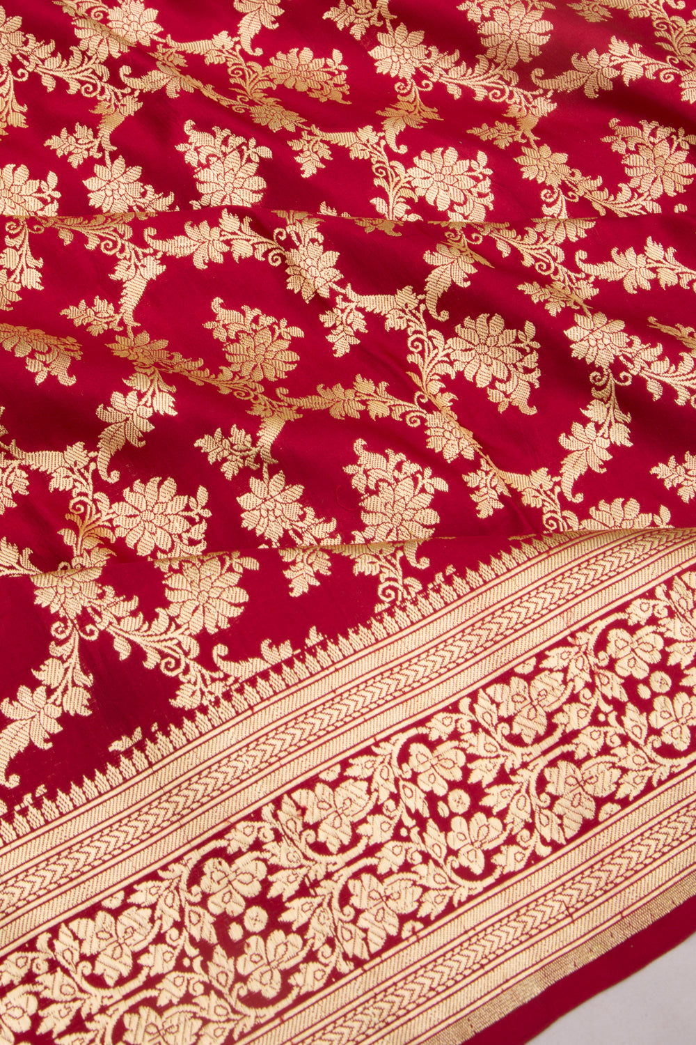 Banarasi Satin Silk Jaal Maroon Saree