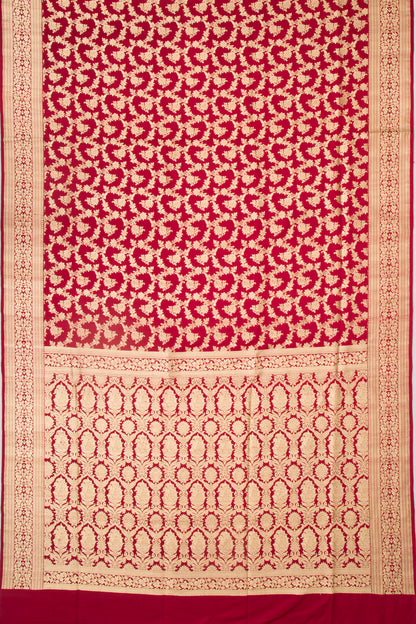 Banarasi Satin Silk Jaal Maroon Saree