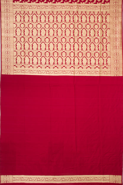 Banarasi Satin Silk Jaal Maroon Saree