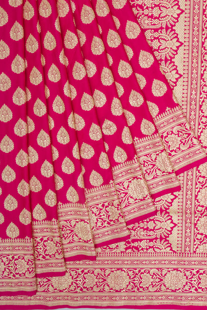 Banarasi Satin Silk Butta Pink Saree