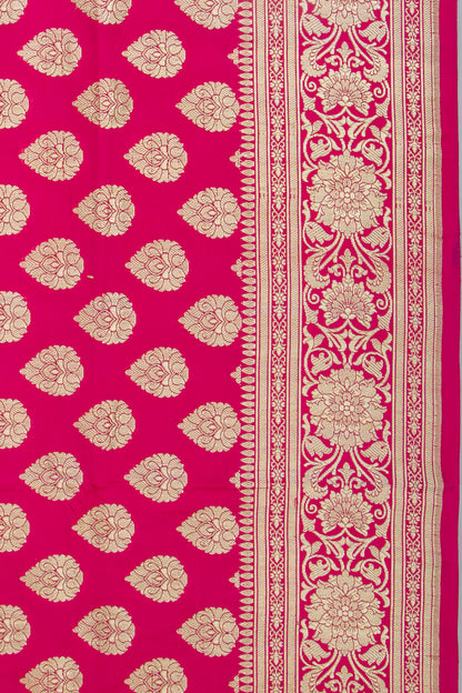 Banarasi Satin Silk Butta Pink Saree