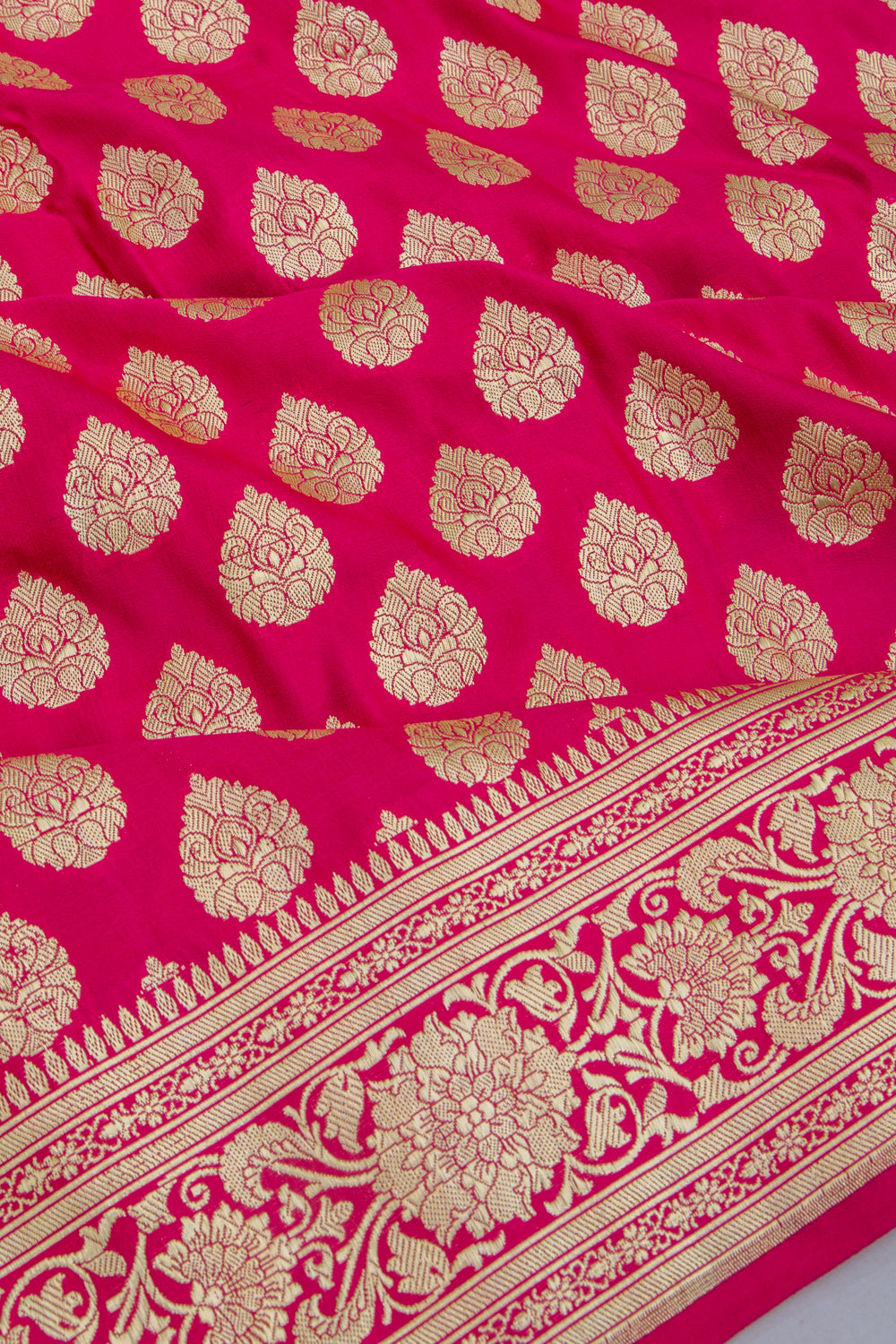 Banarasi Satin Silk Butta Pink Saree