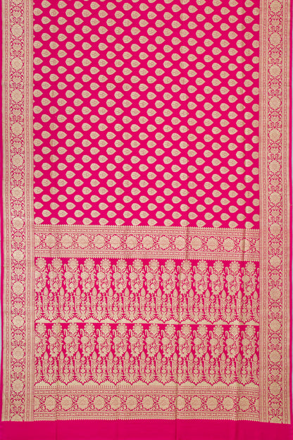 Banarasi Satin Silk Butta Pink Saree