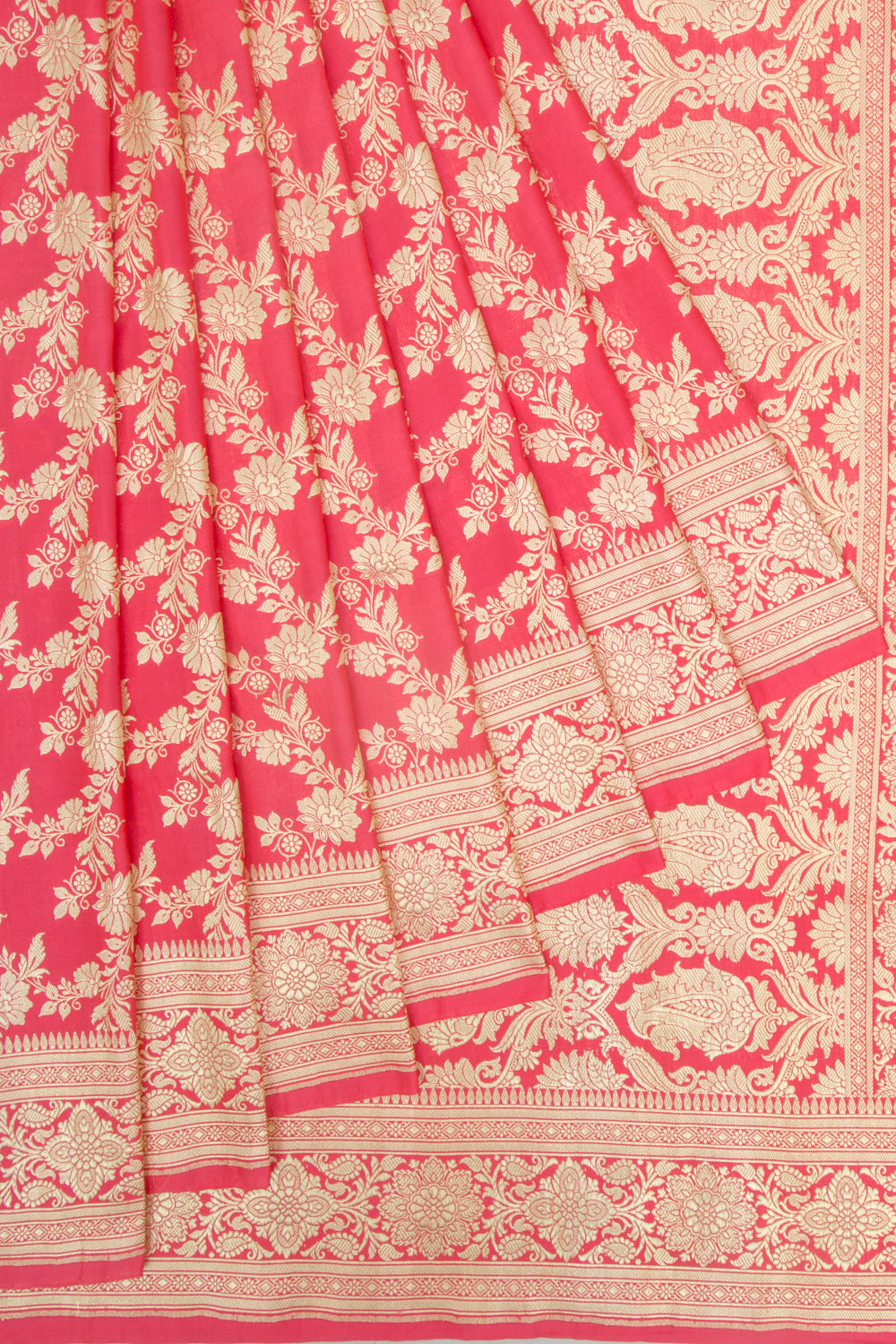 Banarasi Satin Silk Jaal Pink Saree