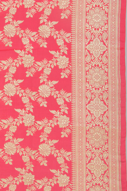 Banarasi Satin Silk Jaal Pink Saree