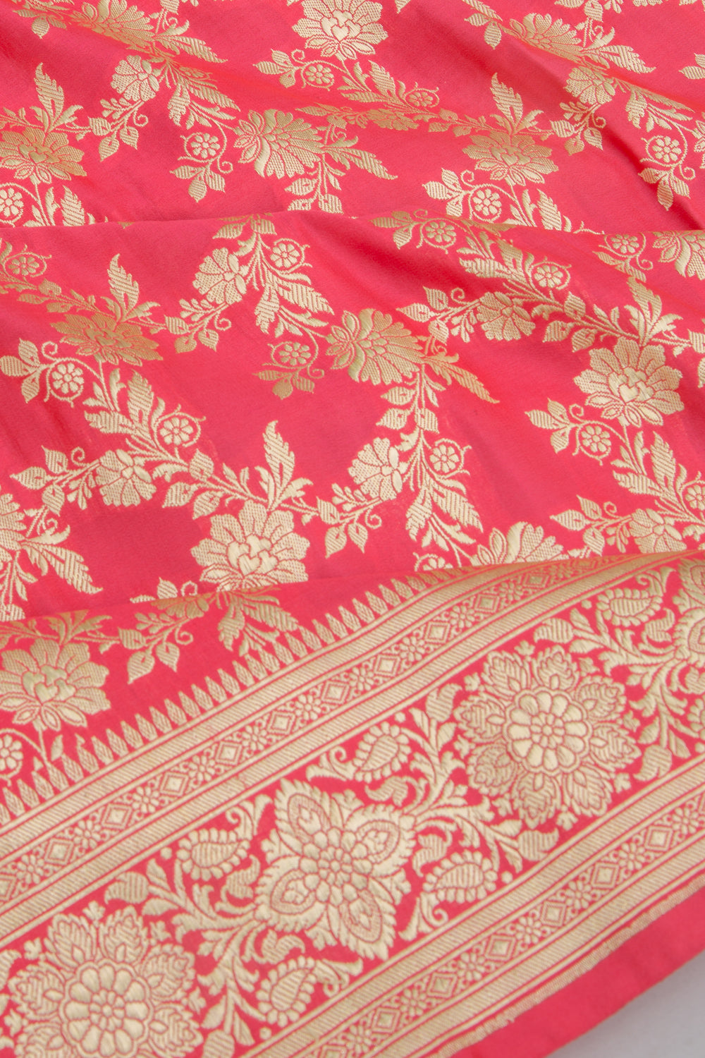Banarasi Satin Silk Jaal Pink Saree