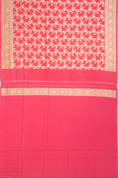 Banarasi Satin Silk Jaal Pink Saree