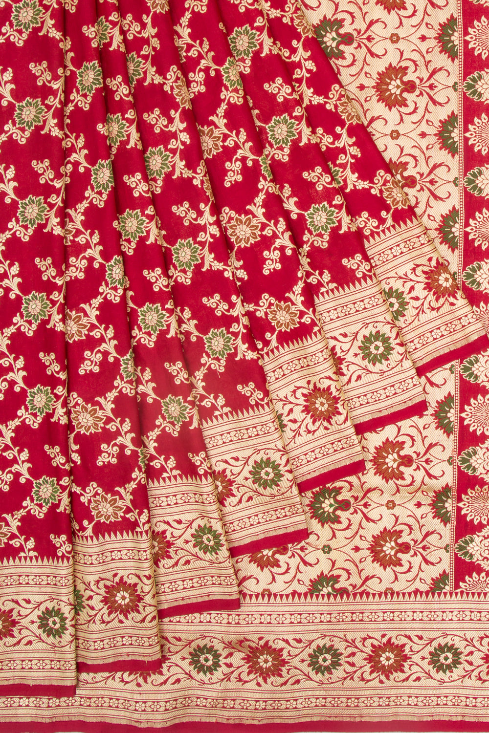 Banarasi Satin Silk Jaal Maroon Saree