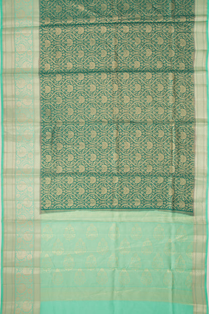 Banarasi Silk Brocade Dark Green Saree
