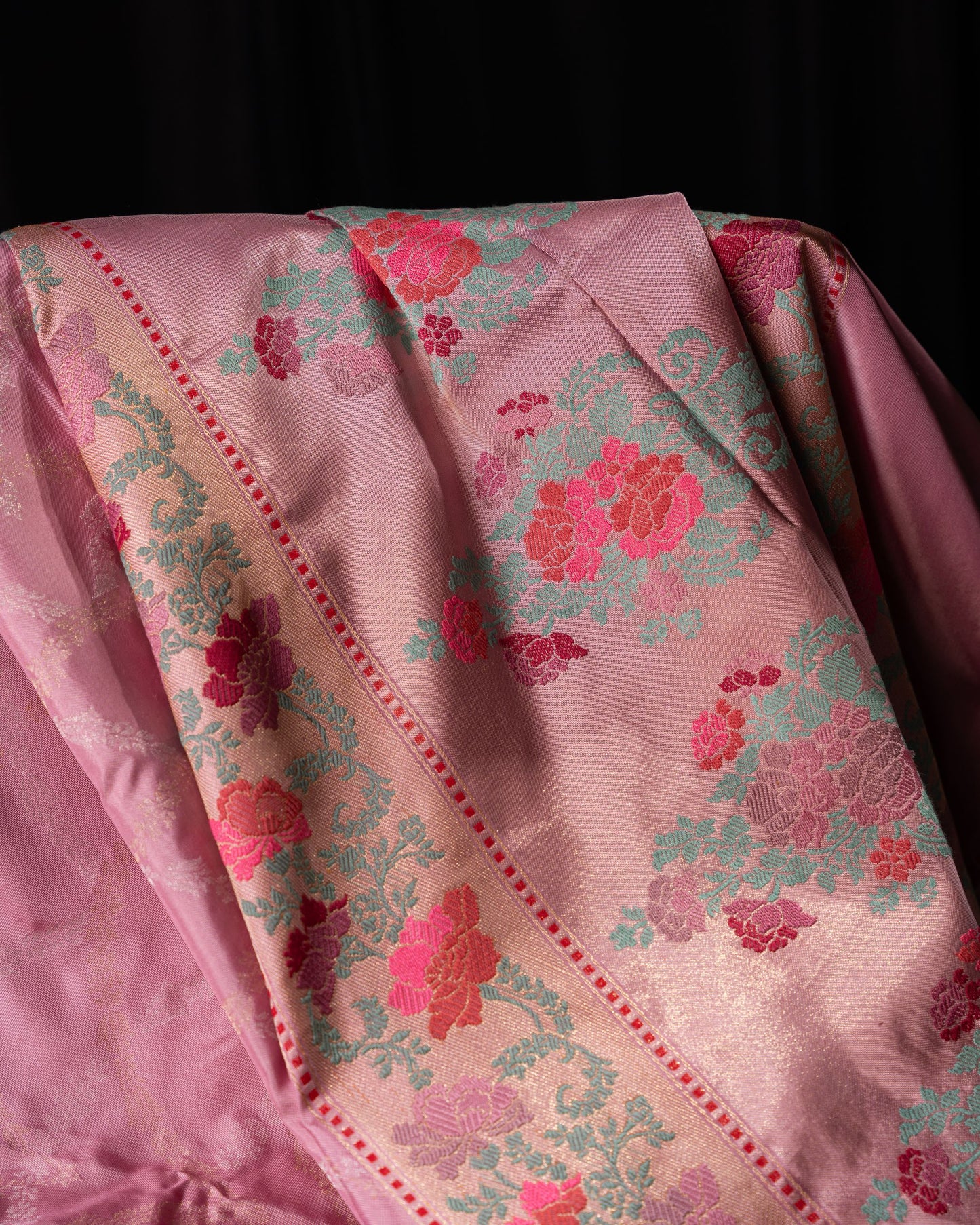 Banarasi Silk Jamdani Jaal Baby Pink Saree