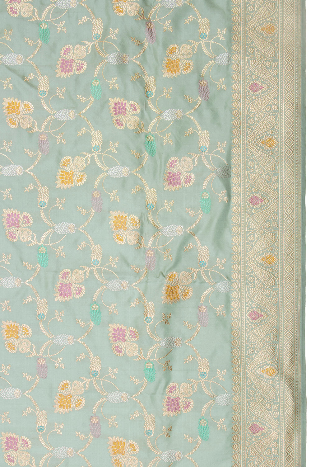 Banarasi Silk Kadwa Jaal Blue Saree