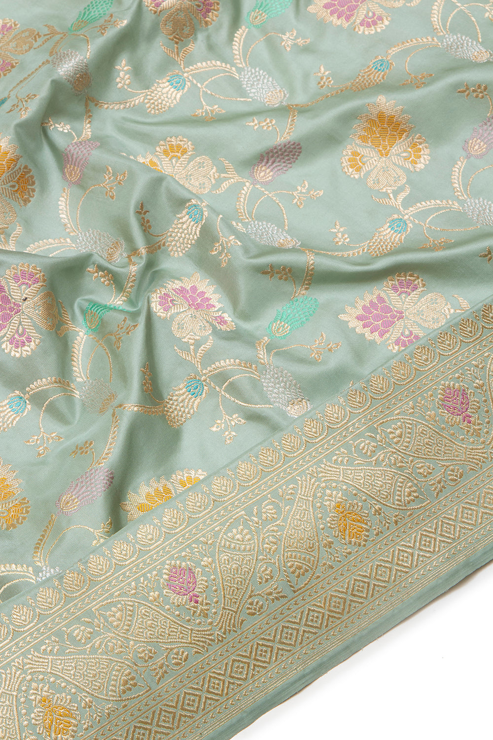 Banarasi Silk Kadwa Jaal Blue Saree