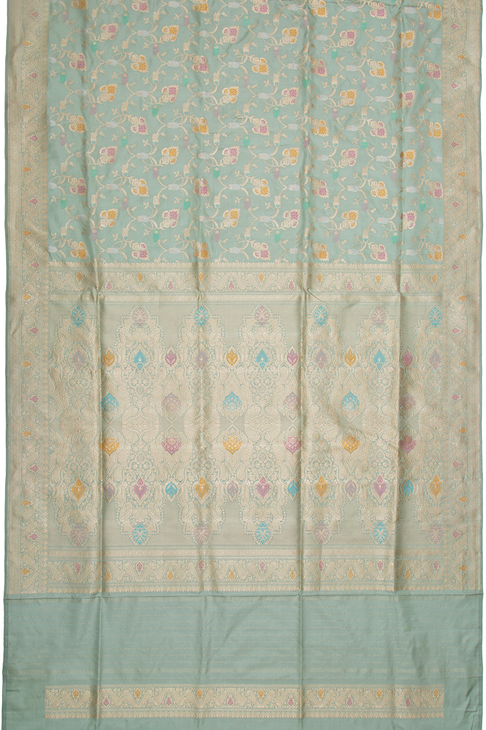 Banarasi Silk Kadwa Jaal Blue Saree