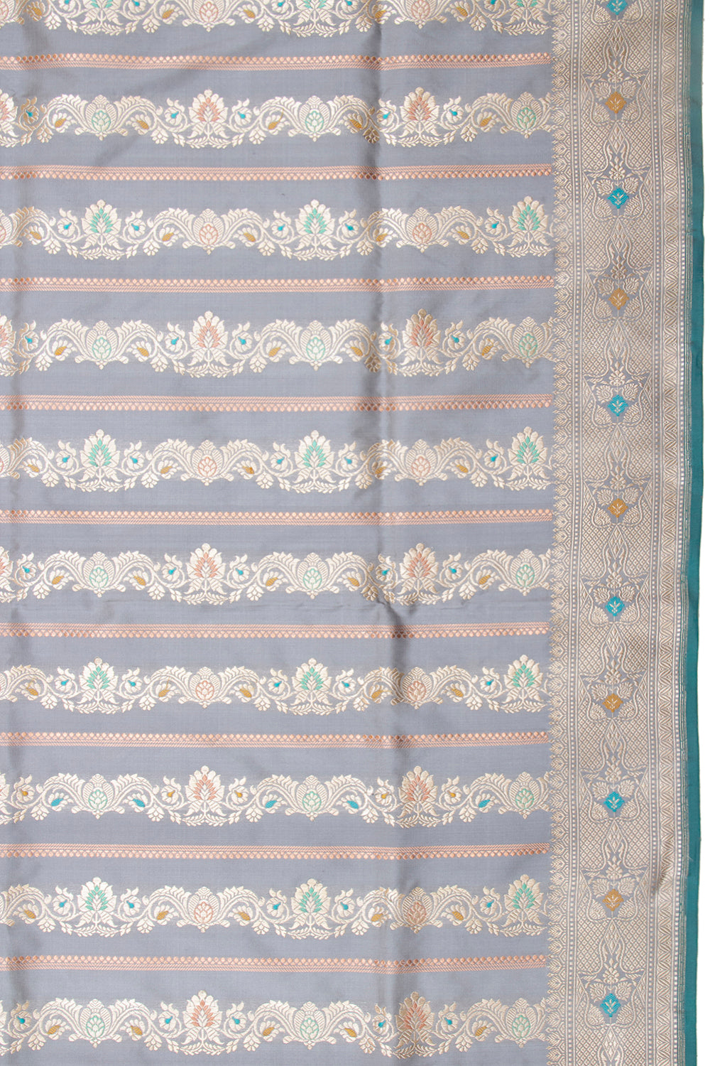 Banarasi Silk Kadwa Jaal Elephant Grey Saree