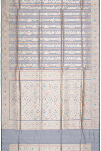 Banarasi Silk Kadwa Jaal Elephant Grey Saree