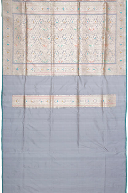 Banarasi Silk Kadwa Jaal Elephant Grey Saree
