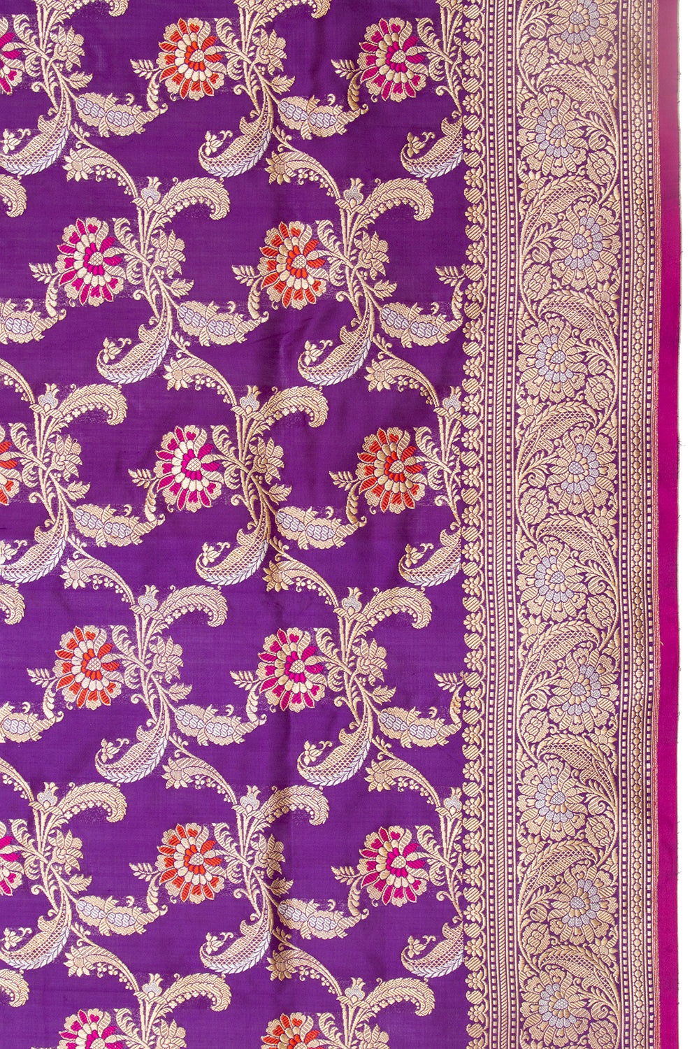Banarasi Silk Kadwa Jaal Purple Saree