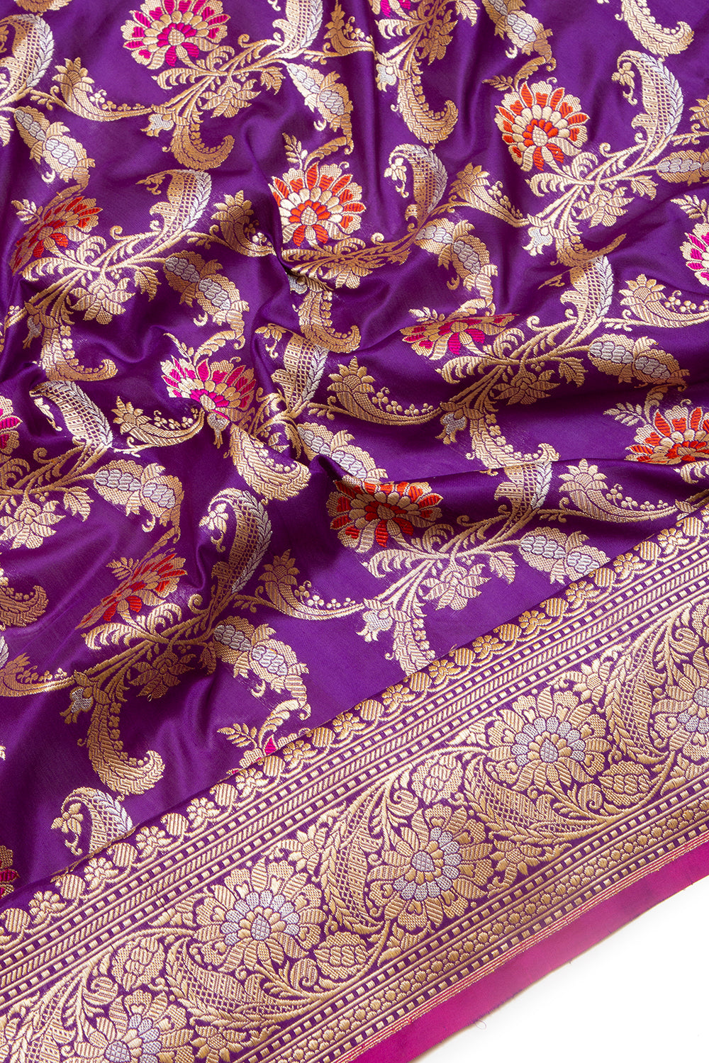 Banarasi Silk Kadwa Jaal Purple Saree