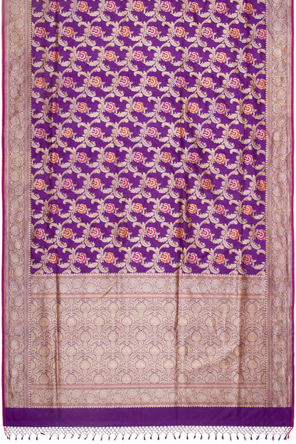 Banarasi Silk Kadwa Jaal Purple Saree