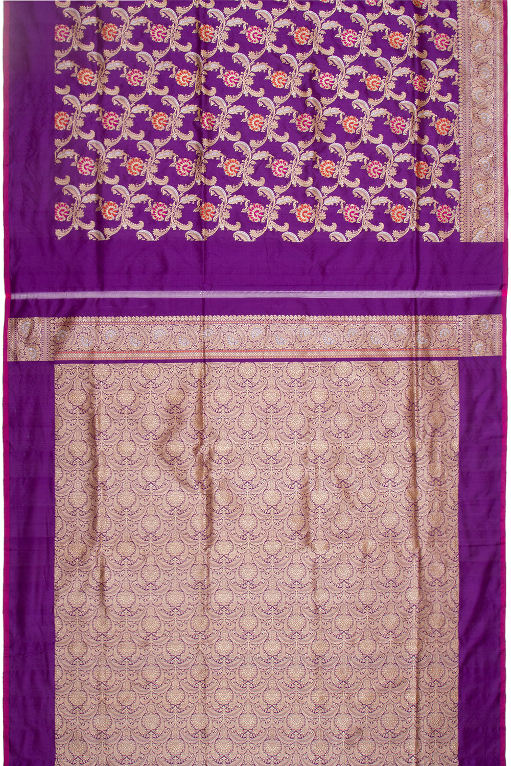 Banarasi Silk Kadwa Jaal Purple Saree